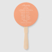 Peach Floral Wedding Hand Fans Fächer (Rückseite)
