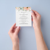 Peach Floral Wedding Menu Flyer (Gruppe)