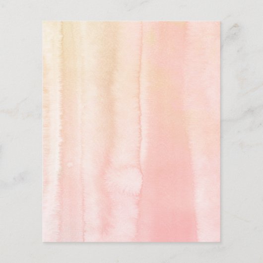 Peach Floral Wedding Menu Flyer (Hinten)