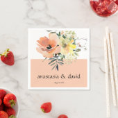 Peach Floral Wedding Napkins Serviette (Beispiel)