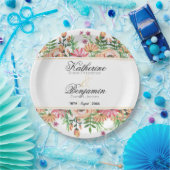 Peach Floral Wedding Pappteller (Party)