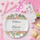 Peach Floral Wedding Pappteller (Party)