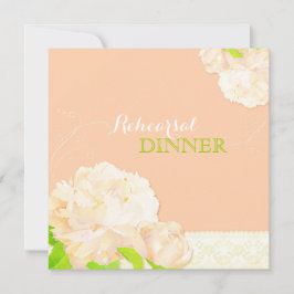 Peach Floral Wedding Probe Dinner Einladung