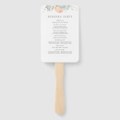 Peach Floral Wedding Program Fächer (Rückseite)