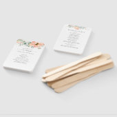 Peach Floral Wedding Program Fächer (Non-assembled)