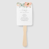 Peach Floral Wedding Program Fächer (Vorderseite)