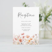 Peach floral Wedding Reception Enclosure Card Begleitkarte (Stehend Vorderseite)