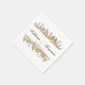 Peach Floral Wedding Serviette (Ecke)