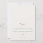 Peach Floral Wreath Foto Girl Birth Ankündigung (Rückseite)