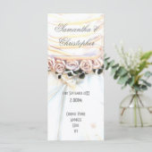 Peach florale Brautkleid Kirche Hochzeitsprogramm Programm (Stehend Vorderseite)