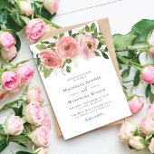 Peach Florals All in one Wedding Einladung