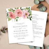 Peach Florals All in one Wedding Einladung