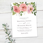 Peach Florals All in one Wedding Einladung