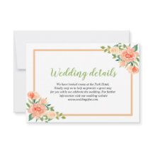 Peach Florals Border | Angaben zur Hochzeit