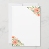 Peach Florals Border | Hochzeit Einladung (Rückseite)