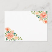 Peach Florals Border | Hochzeitsratgeber Hinweiskarte (Rückseite)