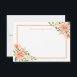 Peach Florals Border | Hochzeitsratgeber Hinweiskarte<br><div class="desc">Peach Florals Border | Hochzeitsratgeber</div>