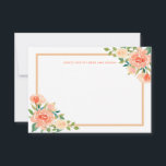 Peach Florals Border | Hochzeitsratgeber Hinweiskarte<br><div class="desc">Peach Florals Border | Hochzeitsratgeber</div>