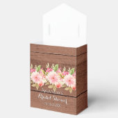Peach Florals braunes Holz Brautparty vielen Dank Geschenkschachtel (Geöffnet)