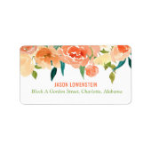 Peach Florals | Hochzeit Adressaufkleber (Vorne)