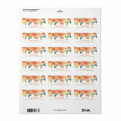 Peach Florals | Hochzeit Adressaufkleber (Vorne)