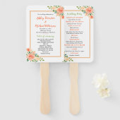 Peach Florals | Hochzeitsprogramm Fächer (Vorne und Hinten)