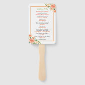 Peach Florals | Hochzeitsprogramm Fächer (Rückseite)