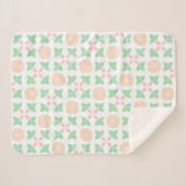 Peach florals & mint green leaves sherpadecke (Vorderseite (Horizontal))