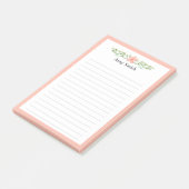 Peach Florals Personalisiert Linde Post-it Klebezettel (angewinkelt)