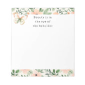 Peach Flowers Beauty Beholder Notizblock (Vorderseite)