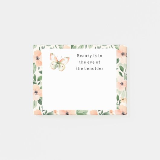 Peach Flowers Beauty Beholder Post-it Klebezettel (Vorderseite)