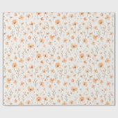 Peach Flowers Birthday Geschenkpapier (Flach)