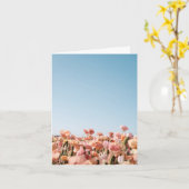 Peach Flowers Folded Greeting Card Karte (Gelbe Blume)