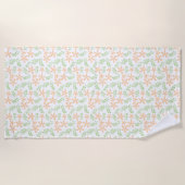 Peach Flowers Strandtuch (Vorderseite)