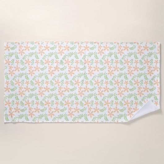 Peach Flowers Strandtuch (Vorderseite)