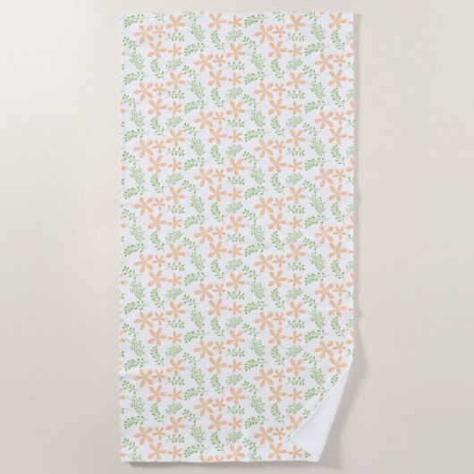 Peach Flowers Strandtuch (Vorderseite)