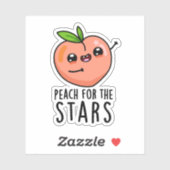 Peach for the Stars Funny Fruit Pub Aufkleber (Blatt)