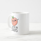 Peach for the Stars Funny Fruit Pub Kaffeetasse (Vorderseite Links)
