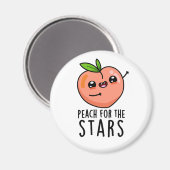 Peach for the Stars Funny Fruit Pub Magnet (Vorderseite/Rückseite)