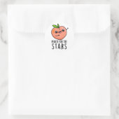 Peach for the Stars Funny Fruit Pub Runder Aufkleber (Tasche)