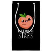 Peach for the Stars Funny Fruit Pun Dark BG Kleine Geschenktüte (Vorderseite)