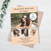 Peach Foto Collage Luxus Geburtstag Einladung