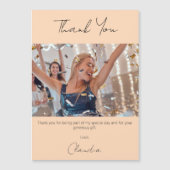 Peach Foto Dankeschön Magnetkarte (Vorderseite)