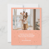 Peach Frohe Weihnachten Neujahr Foto Weihnachtskar (Rückseite)