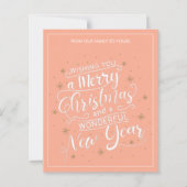 Peach Frohe Weihnachten Neujahr Foto Weihnachtskar (Vorderseite)