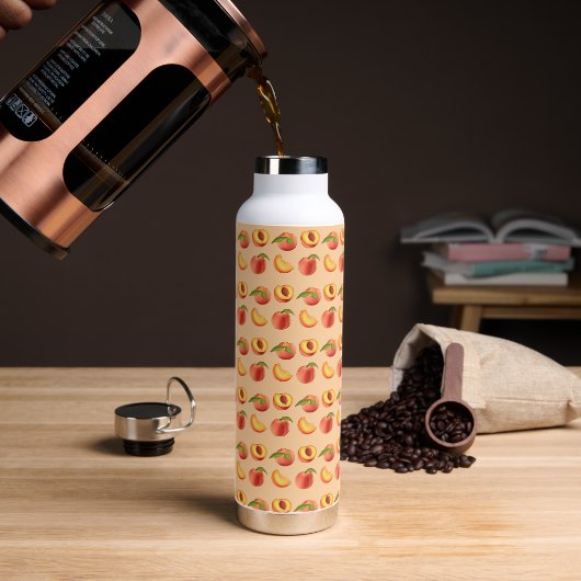 Peach Frucht Muster Wasserflasche Trinkflasche (Kaffee)
