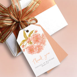 Peach Frühblüte Blume Art Hochzeit danke Geschenkanhänger