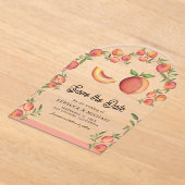 Peach Fruit Arch Wedding Save the Date Acryleinladungen (Ablage )