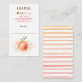 Peach Fruit Baby Dusche Windel Raffel Begleitkarte (Vorne/Hinten)