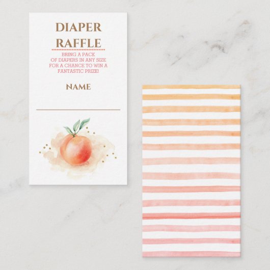 Peach Fruit Baby Dusche Windel Raffel Begleitkarte (Vorne/Hinten)